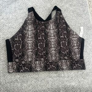 Varley Snake Print Sports Bra Crop Top Black Size L